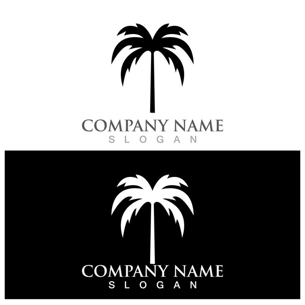 Palm tree summer logo and vector template