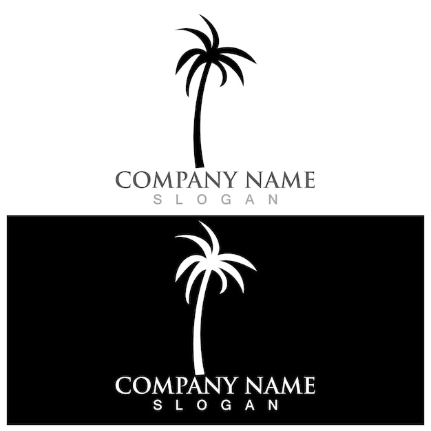 Palm tree summer logo and vector template