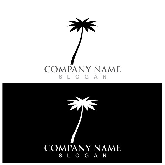 Palm tree summer logo and vector template