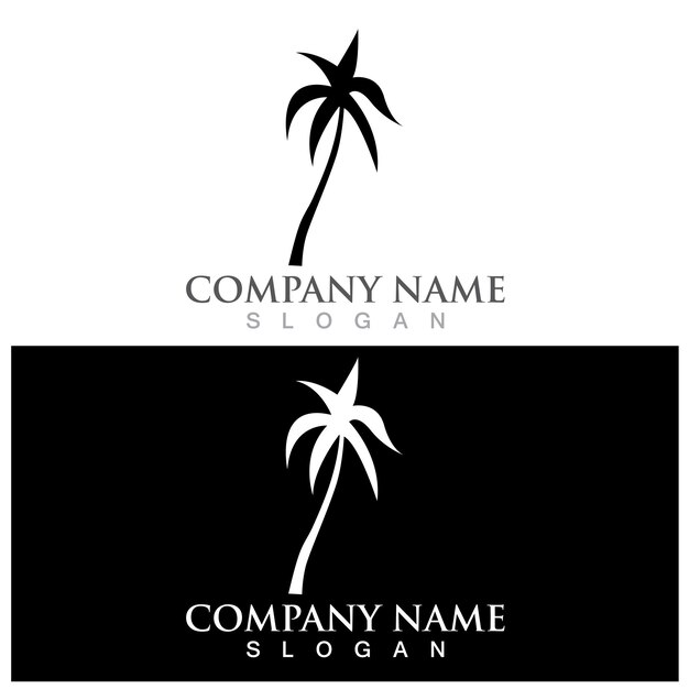 Palm tree summer logo and vector template