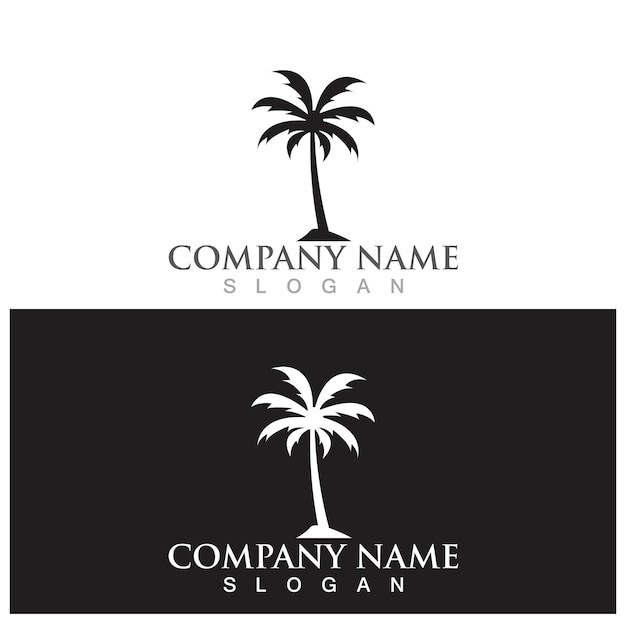 Palm tree summer logo and vector template