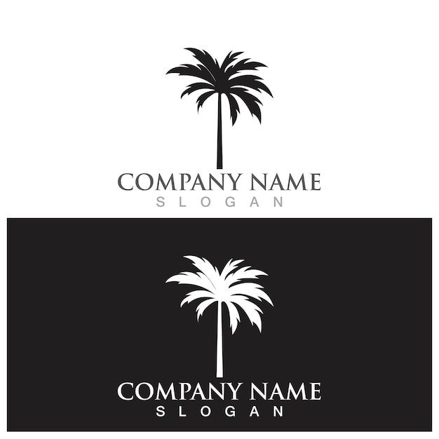 Palm tree summer logo and vector template