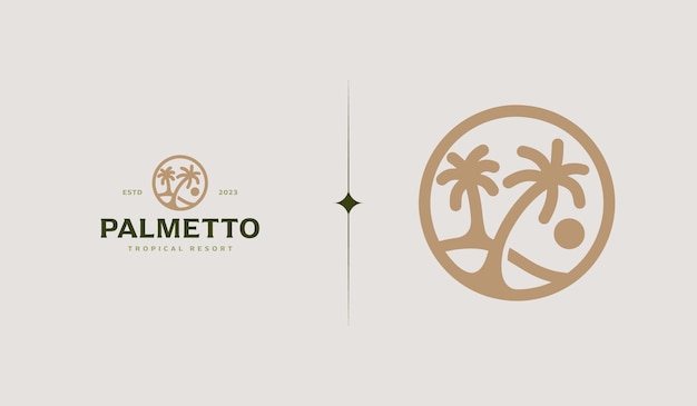 Palm Tree Summer Tropical Logo Universal creative premium symbol Vector sign icon logo template Vector illustration