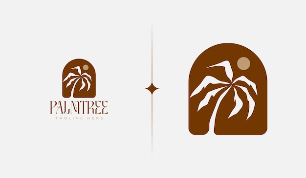 Palm Tree Summer Tropical Universal creative premium symbol Vector sign icon logo template Vector illustration