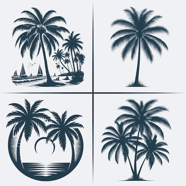 Palm Tree svg vector silhouette Bundle file