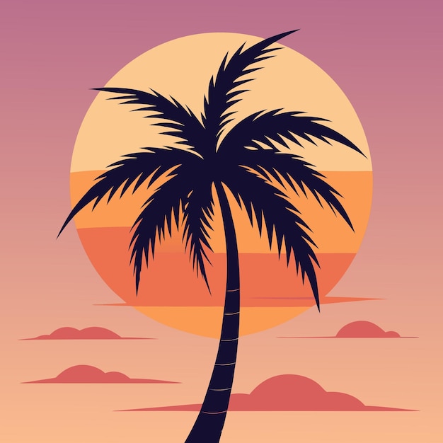 Vector palm tree tropical printable graphic design for summer and beach themes