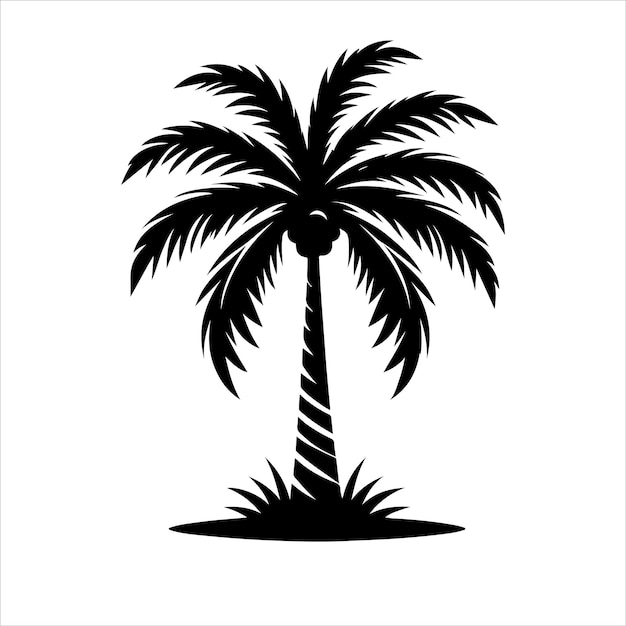 Palm tree vector logo silhouette palm icon vector Beach surfing icon logo design