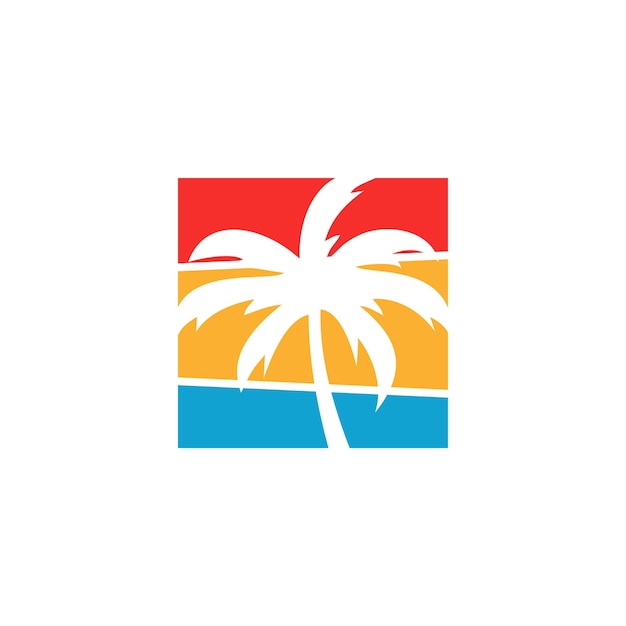 Palm tree with modern abstract concept logo design