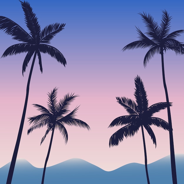 Vector palm trees background