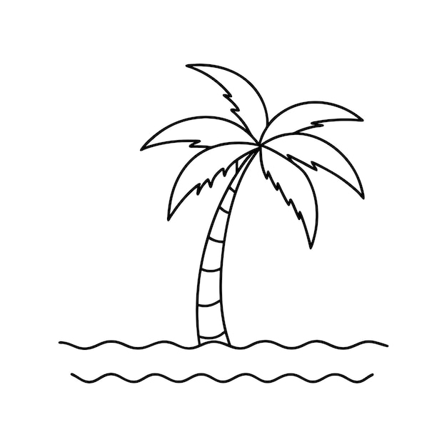 Palm vector line art tree icon logo illustration