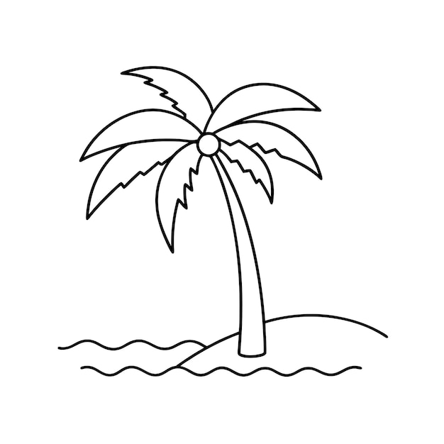 Palm vector line art tree icon logo illustration