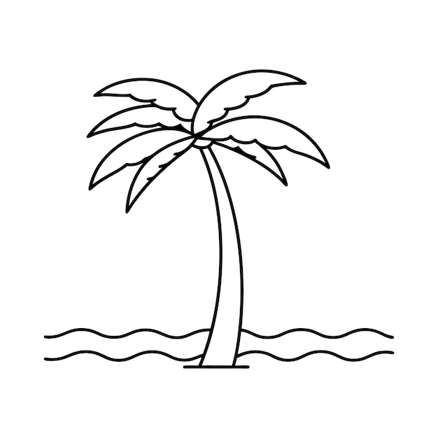 Palm vector line art tree icon logo illustration