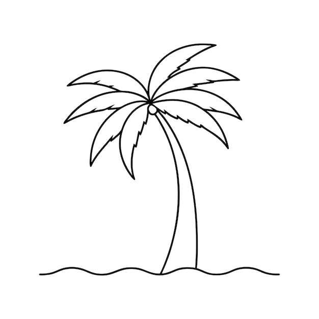 Palm vector line art tree icon logo illustration