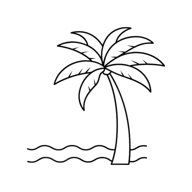 Palm vector line art tree icon logo illustration