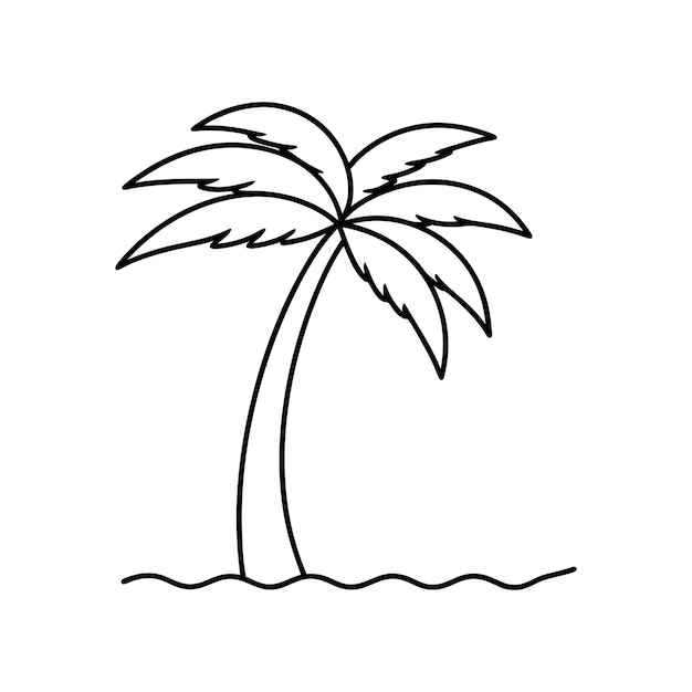 Palm vector line art tree icon logo illustration