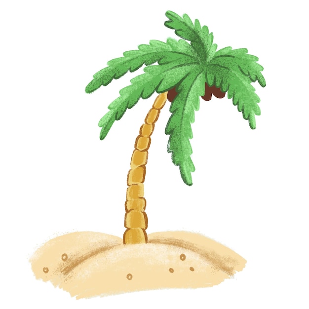 Palm on white isolated background Vector illustration