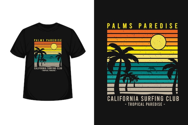 Palms paredise california surfing club merchandise silhouette  t-shirt design