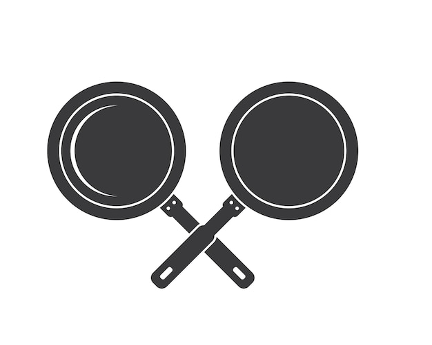 Pan logo icon of cooking and kithen vector illustration