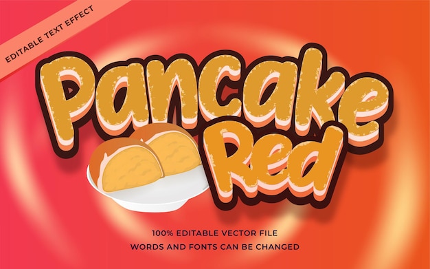 Pancake red text effect editable for illustrator