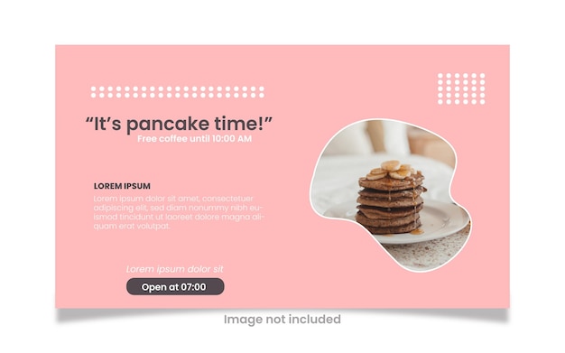 Vector pancake time banner design