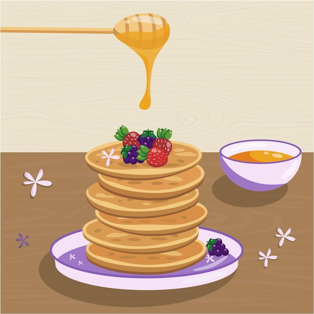 Pancakes with honey