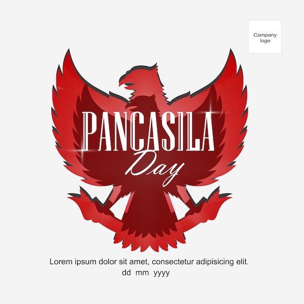 Vector pancasila day greetings in the eagle symbol on a white background