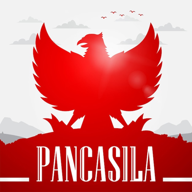 Pancasila day greetings with the symbol of the valiant eagle