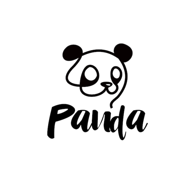 panda bear animal face vector