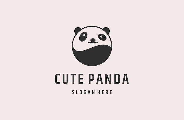 Vector panda bear logo design vector template cute logo panda animal logotype icon concept