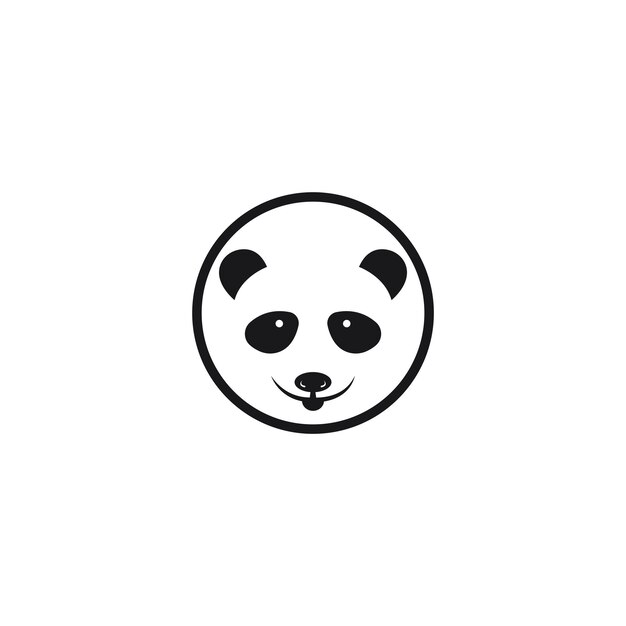 Panda bear silhouette Logo design vector template