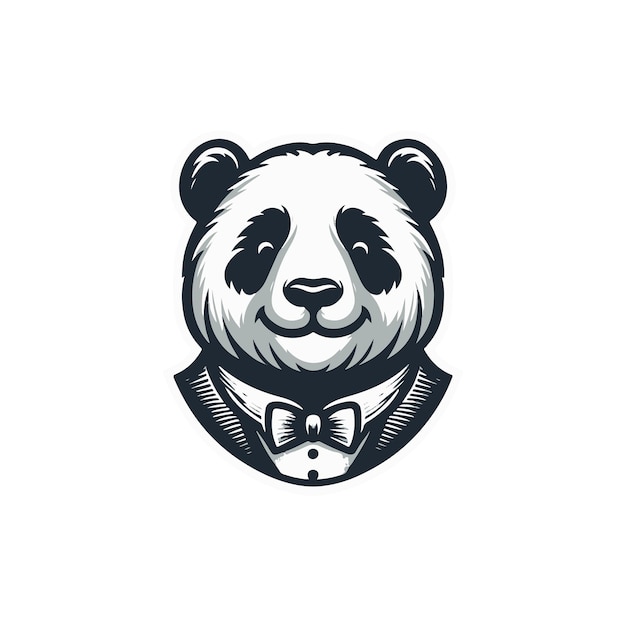 a panda bear with a bow tie on his head