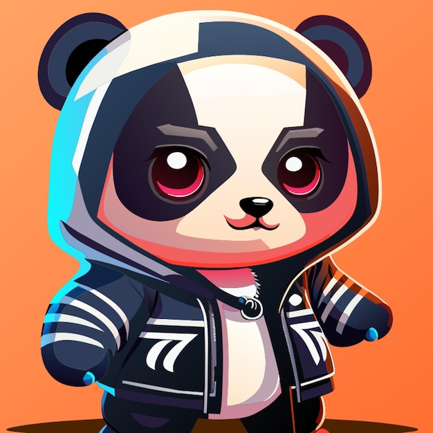 Vector a panda bear with a jacket that says panda on it