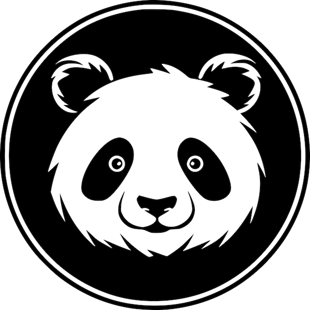 Panda Black and White Isolated Icon Vector illustration