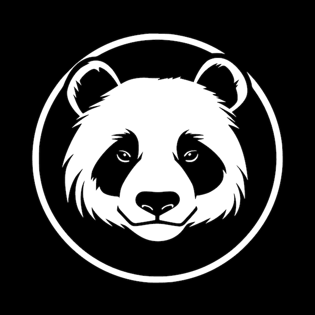 Panda Black and White Vector illustration