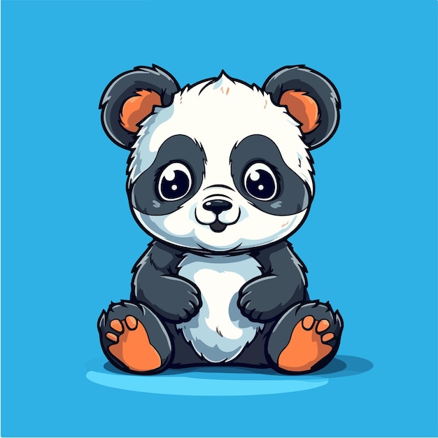 Panda cartoon on a blue background