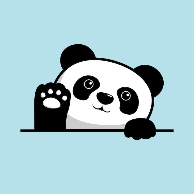 Panda Cartoon Waving Paw Hand