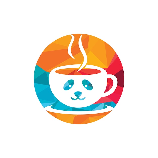 Panda coffee vector logo design template Coffee shop or restaurant logo concept