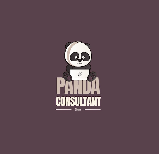 Panda consultant vector logo design template