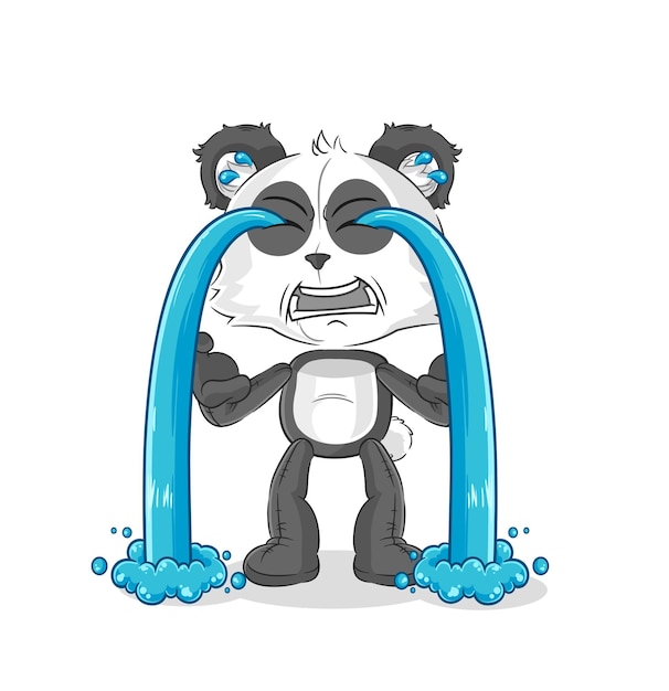 Panda crying illustration character vector