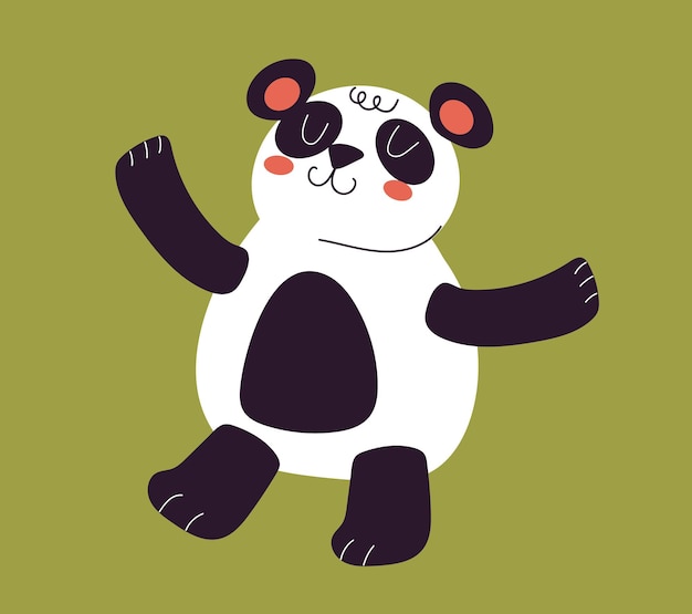 Panda cute animal forest bear character isolated on background. Vector graphic design illustration