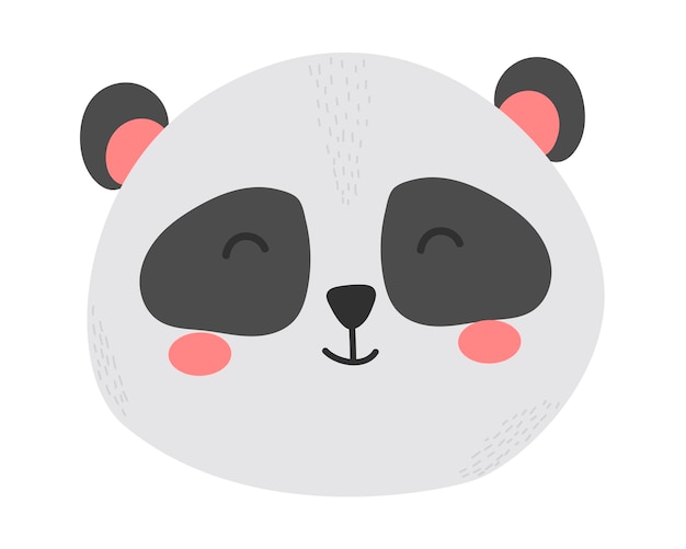 Panda Face vector art and illustration