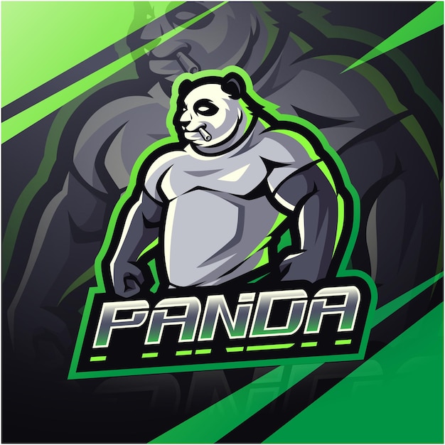 Panda fighter esport mascot logo