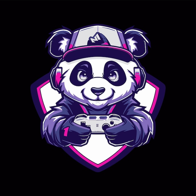 Vector panda gaming esports logo