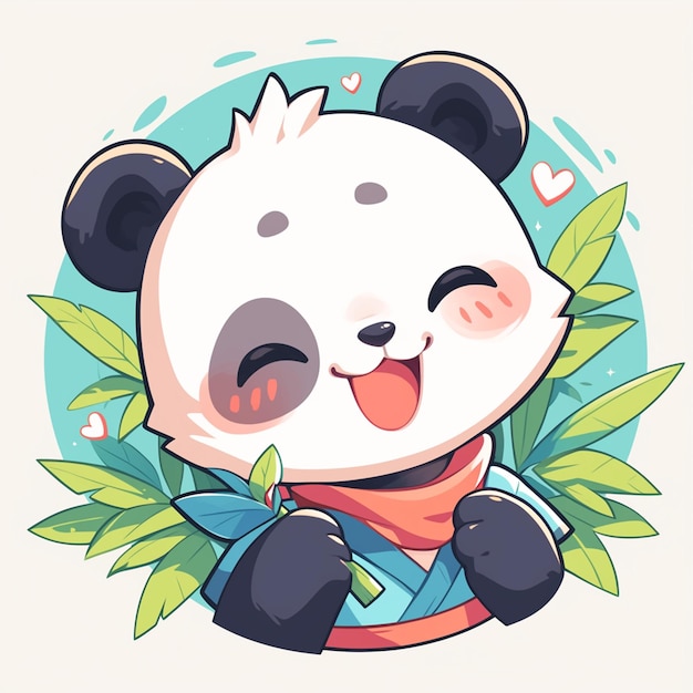 A panda hairstylist cartoon style