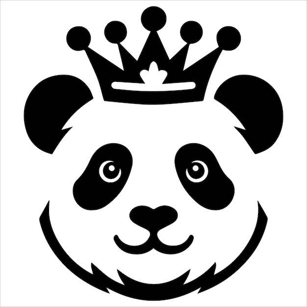 Panda head crown silhouette