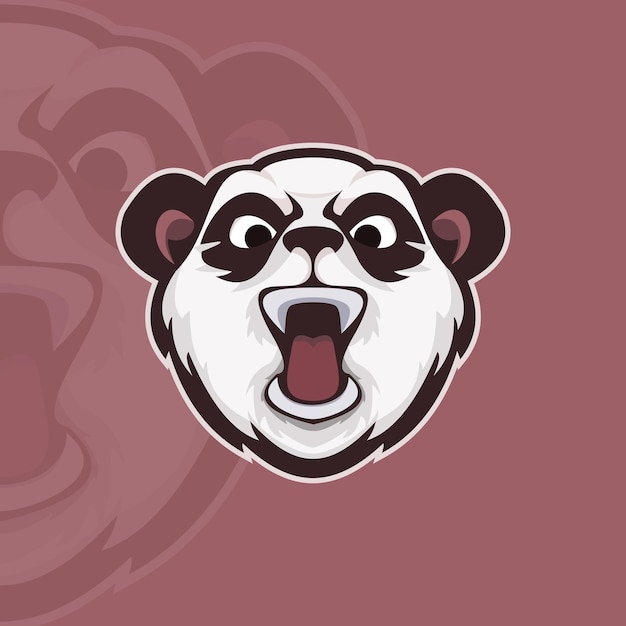 Panda head mascot logo template