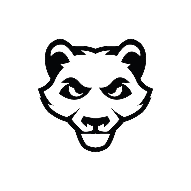 Panda Head Outline Silhouette Logo