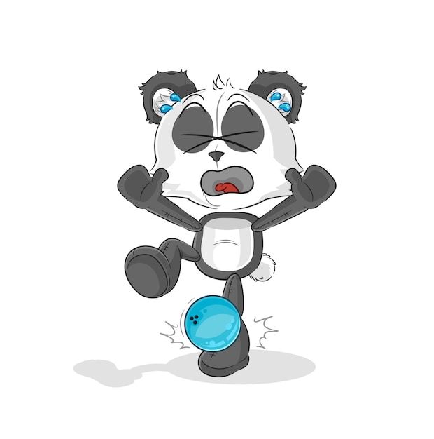 Panda hiten by bowling cartoon cartoon mascot vector