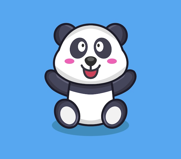 Panda illustrated in cartoon style