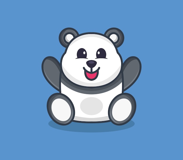 Panda illustrated in cartoon style